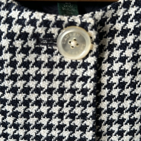 Lauren Ralph Lauren Black & White Houndstooth Boxy Blazer Jacket Sz 14 - Picture 2 of 6